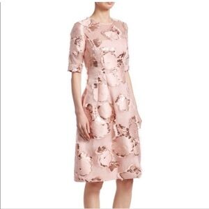 LELA ROSE Holly Floral Fil Coupé Fit & Flare Dress Size 0